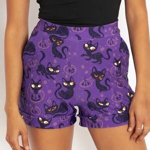 Black Milk Cats Rule Cuffed Shorts Sz Large - New